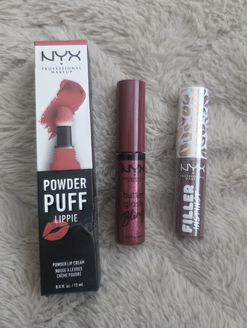 NYX Lip Bundle Butter Gloss Filler Instinct + Powder Puff Lippie